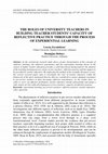 Research paper thumbnail of The Roles of University Teachers in Building Teacher Students’ Capacity of Reflective Practice Through the Process of Experiential Learning