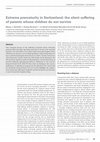 Research paper thumbnail of Extreme prematurity in Switzerland: the silent suffering of parents whose children do not survive