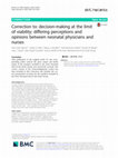 Research paper thumbnail of Correction to: decision-making at the limit of viability: differing perceptions and opinions between neonatal physicians and nurses