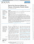 Research paper thumbnail of End-of-Life Decision Making for Parents of Extremely Preterm Infants