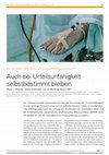 Research paper thumbnail of Auch bei Urteilsunfhigkeit selbstbestimmt bleiben