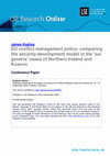 Research paper thumbnail of EU conflict management policy: comparing the security-development model in the 'sui generis' cases of Northern Ireland and Kosovo