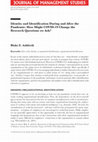 Research paper thumbnail of Identity and Identification During and After the Pandemic: How Might COVID‐19 Change the Research Questions we Ask?