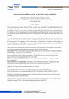 Research paper thumbnail of Call for papers: Priests and their Manuscripts in the Holy Land and Sinai