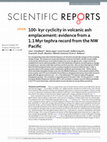 Research paper thumbnail of 100- kyr cyclicity in volcanic ash emplacement: evidence from a 1.1 Myr tephra record from the NW Pacific