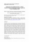 Research paper thumbnail of Easing the rules of health protocols: A critical discourse analysis of Indonesian president’s speech on Covid-19 handling in 2022