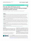 Research paper thumbnail of How do I deal with breast cancer: a qualitative inquiry into the coping strategies of Iranian women survivors