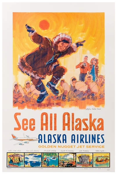 Lot Detail - Alaska Airlines / See All Alaska. 1960s. Airline poster adv...