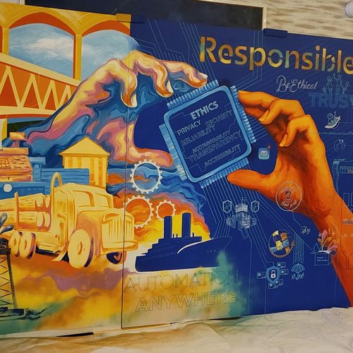 Responsible AI Live Painting by Laura Lewis Mural Design in Austin