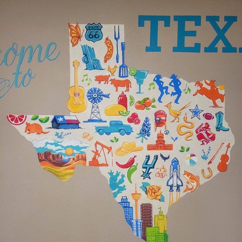 Texas Tooney Mural by Laura Lewis Mural Design in Austin