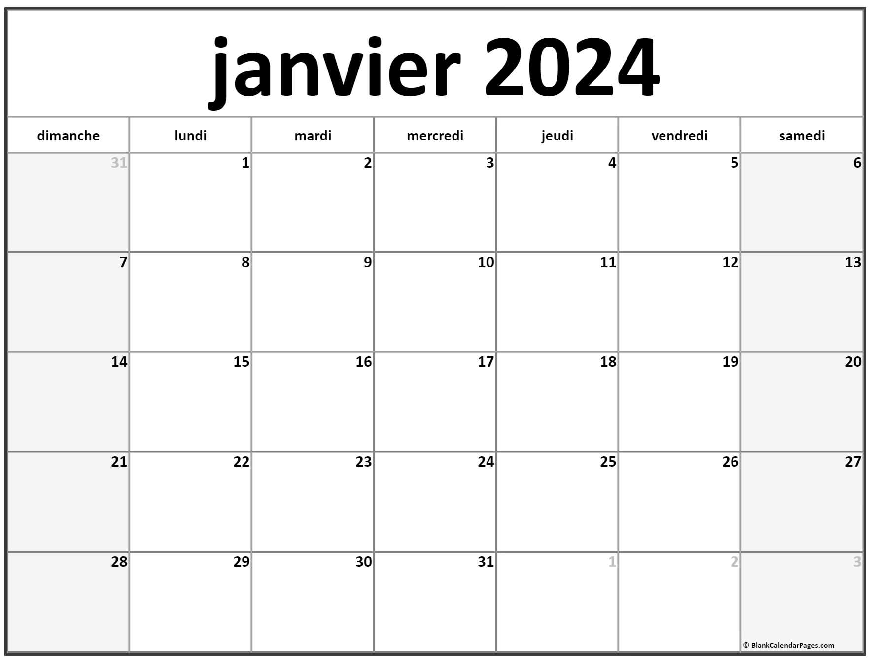 Calendrier Janvier 2024 Imprimable Gratuit - Penni Blakeley