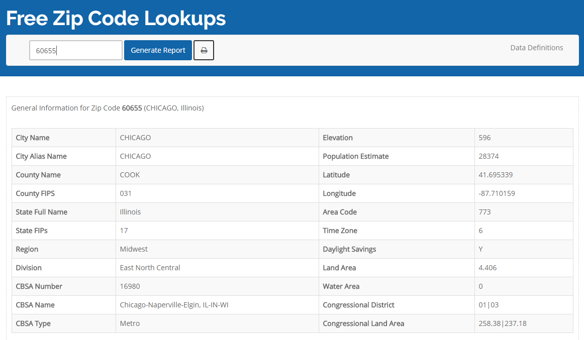 CDX Technologies Free ZIP Code Lookup for City County State and More