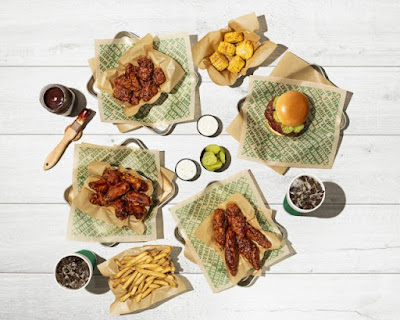 Wingstop's Sweet BBQ Blaze wings, chicken sandwich, and tenders.