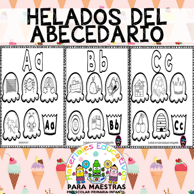 fichas-trabajar-helados-letras-abecedario