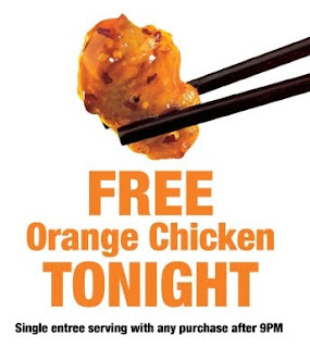 Panda Express - Free Orange Chicken after 9pm