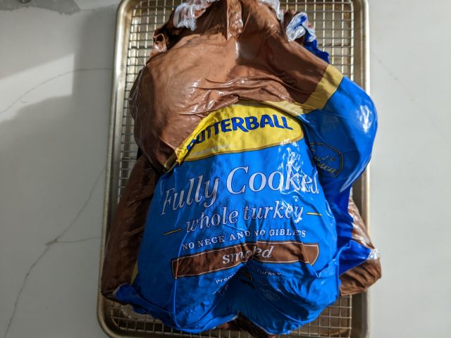 Butterball Whole Smoked Turkey in packaging.