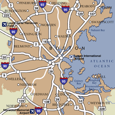 Road map of Boston