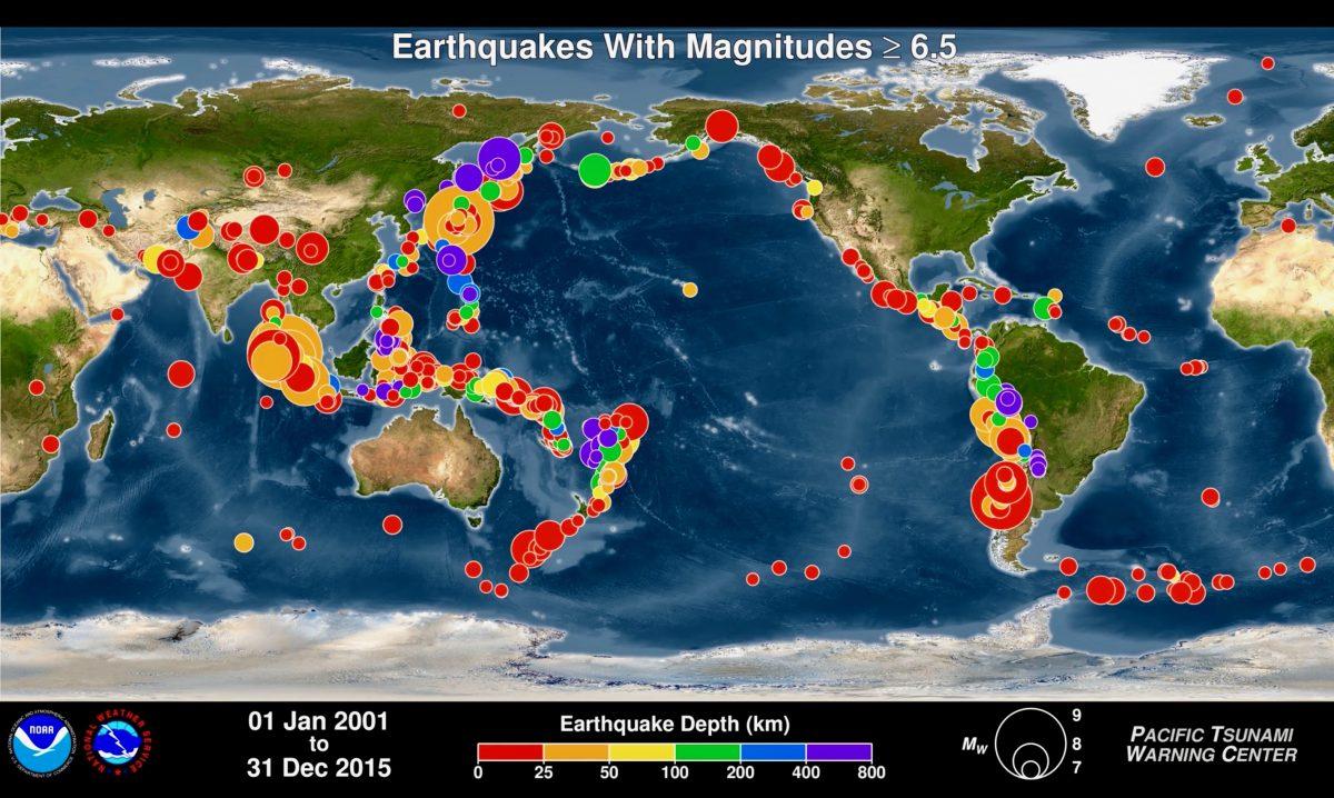 24 Hour Earthquake Map