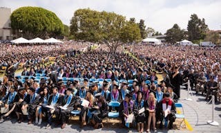 Santa Barbara, California / USA - June 14 2014: Crowd of graduating students and celebrating parents at the University of Califo