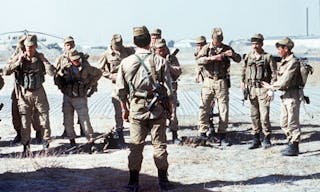 A Soviet Spetsnaz (special operations) group prepares for a mission in Afghanistan 1988