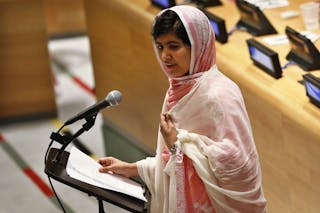 Malala Yousafzai at the United Nations Headquarters in New York