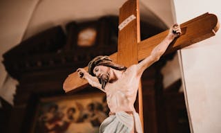 Crucifix, Jesus on the cross in church. - Image Christian