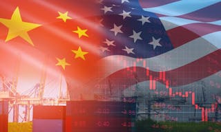 USA and China trade war economy conflict tax business finance money / United States raised taxes on imports of goods from China 