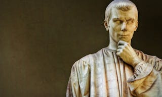 馬基維利 statue of Niccolo Machiavelli in florence, italy - 圖片