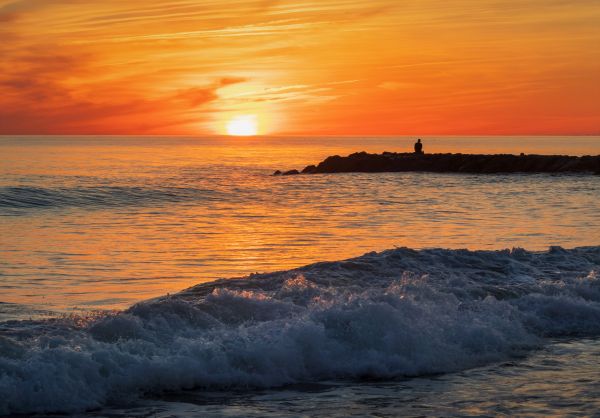 water,hemel,oceaan,zonsondergang,wolk,atmosfeer