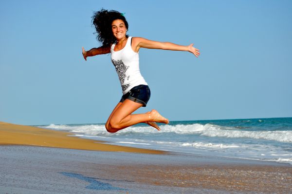 strand,zee,zand,oceaan,meisje,vrouw