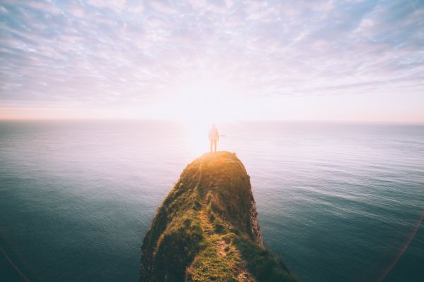 海,海岸,岩,海洋,地平線,雲