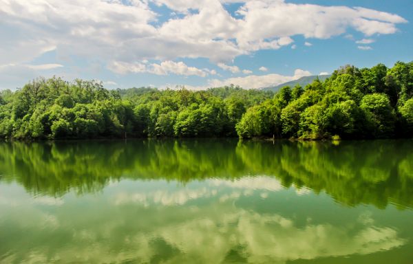 mraky,zelená,Írán,jezero,krajina,zrcadlo