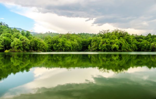 mraky,zelená,Írán,jezero,krajina,zrcadlo