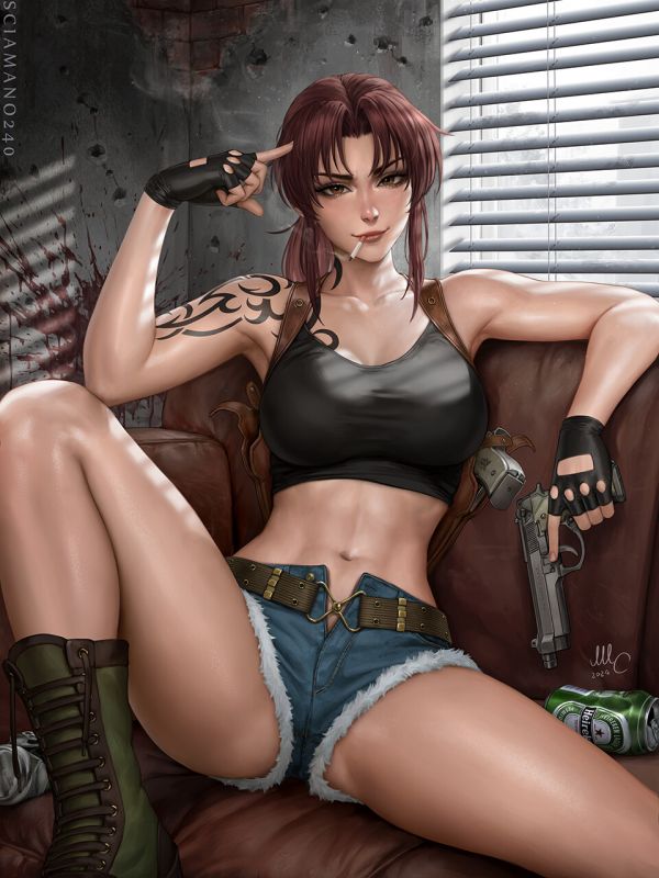 Mirco Cabbia,お絵かき,Revy,タバコ,ピストル,手袋