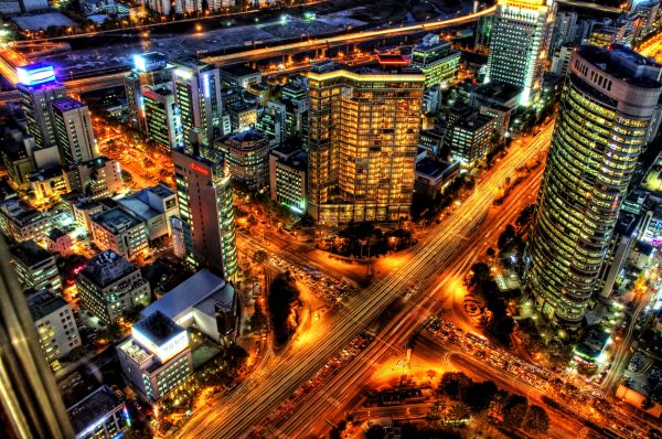 warna-warni,matahari terbenam,kota,Cityscape,malam,lampu