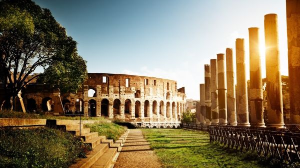 Italy, sunlight, trees, city, cityscape, night