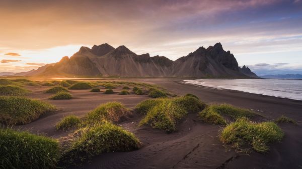 Natur, Landschaft, Wolken, Himmel, Sonnenuntergang, Gras