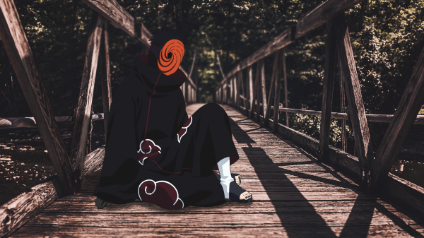 Uchiha Obito,Anime naruto,cầu,mặt nạ,Akatsuki,red clouds