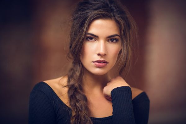 Kvinder,model,langt hår,ansigt,portræt,brunette