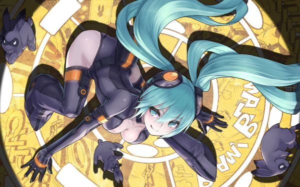 illustration, anime, anime girls, cartoon, Vocaloid, Hatsune Miku