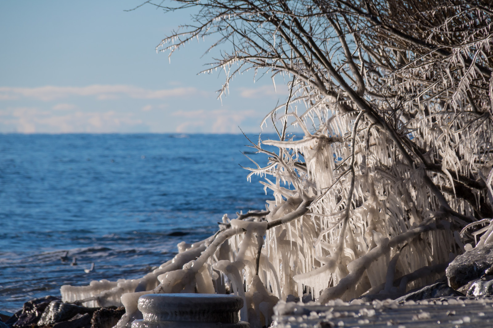 море, воды, камень, Берег, Зима, средство передвижения, Лед, берег