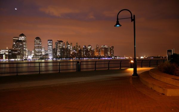 lights, sunset, city, cityscape, street light, street