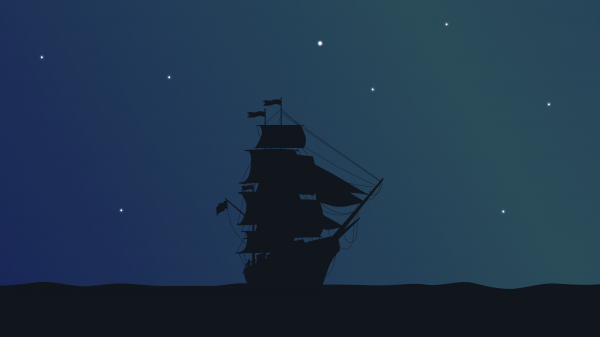 Pirate ship,Minimalismus,Schiff,dunkel,starred sky,Programmierung