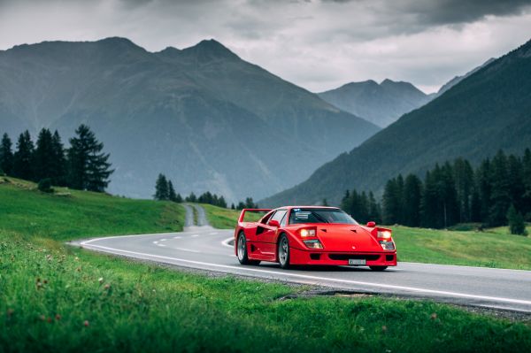 auto,červená,Ferrari,Ferrari F40