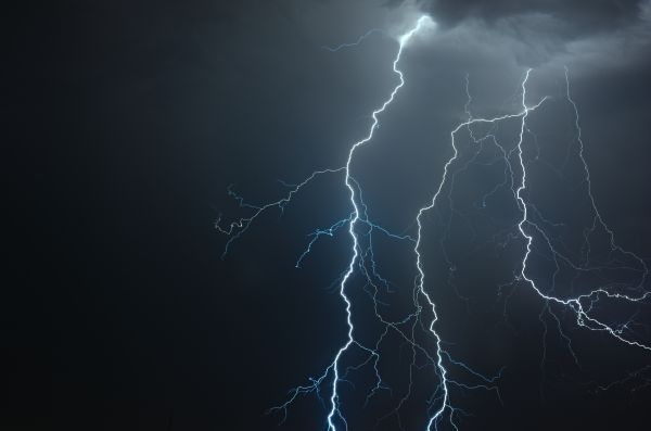 長時間露光,夜,自然,雲,ライトニング,嵐