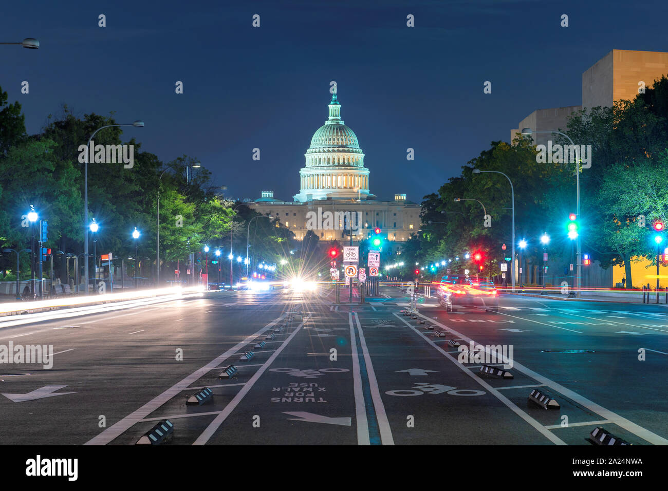 Washington DC at night Stock Photo