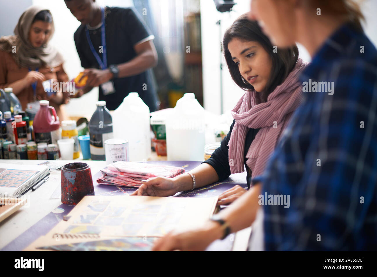 Female artists planning in studio Stock Photo