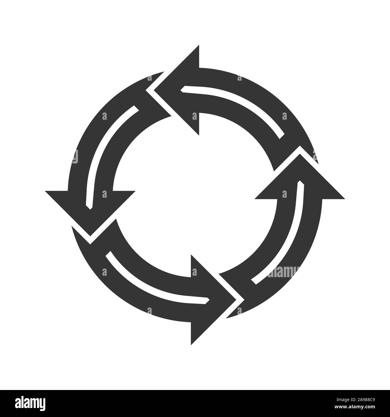 Circle arrow. Reload arrow icon isolated. Black refresh vector arrow ...