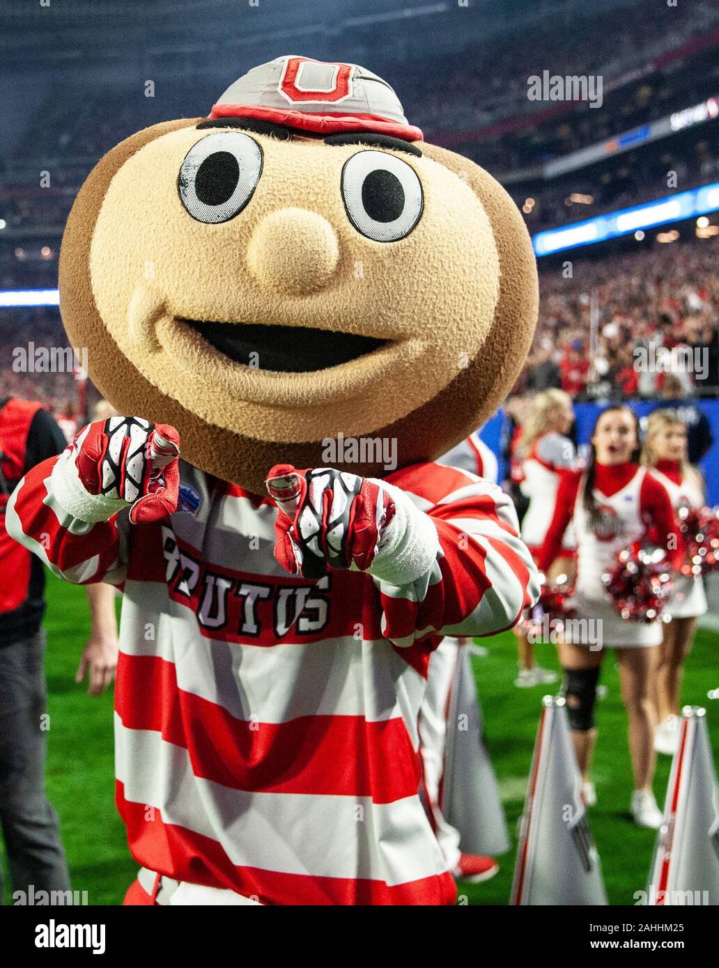 Glendale, AZ U.S. 28th Dec, 2019. A Ohio State Brutus during the NCAA PlayStation Fiesta Bowl football game between Ohio State Buckeyes and the Clemson Tigers 29-23 lost at State Farm stadium Glendale, AZ Thurman James/CSM/Alamy Live News Stock Photo