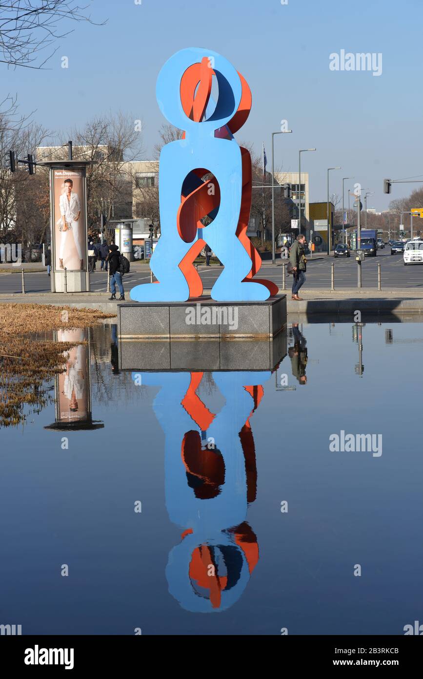 ´The boxers´ Keith Haring Kunst, Potsdamer Platz, Tiergarten, Berlin, Deutschland Stock Photo